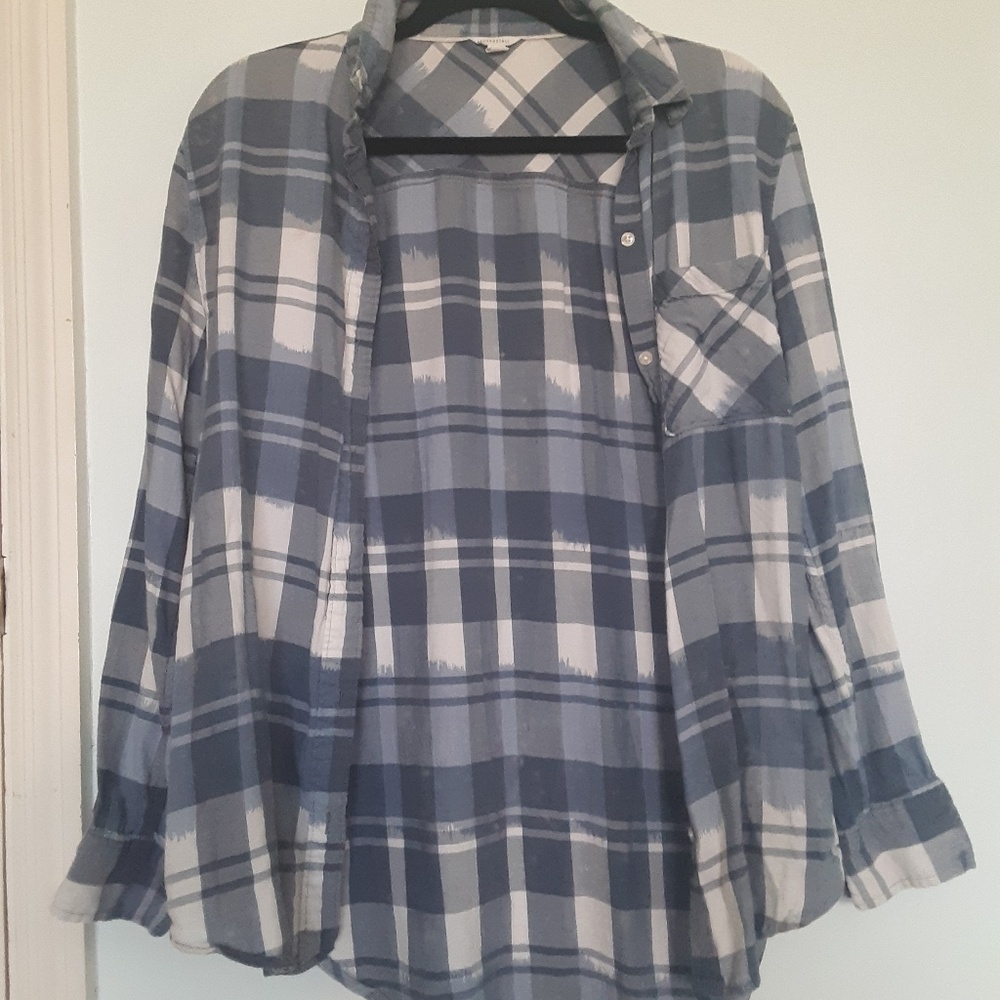 Blue and White Aeropastle Flannel